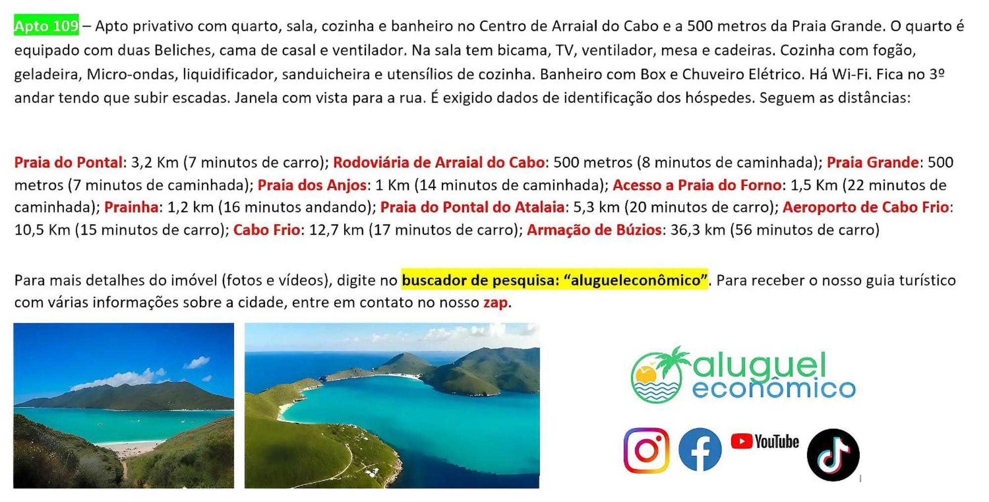 Apartamento Arraial do Cabo - Brisas do Farol - Aluguel Economico Exterior foto