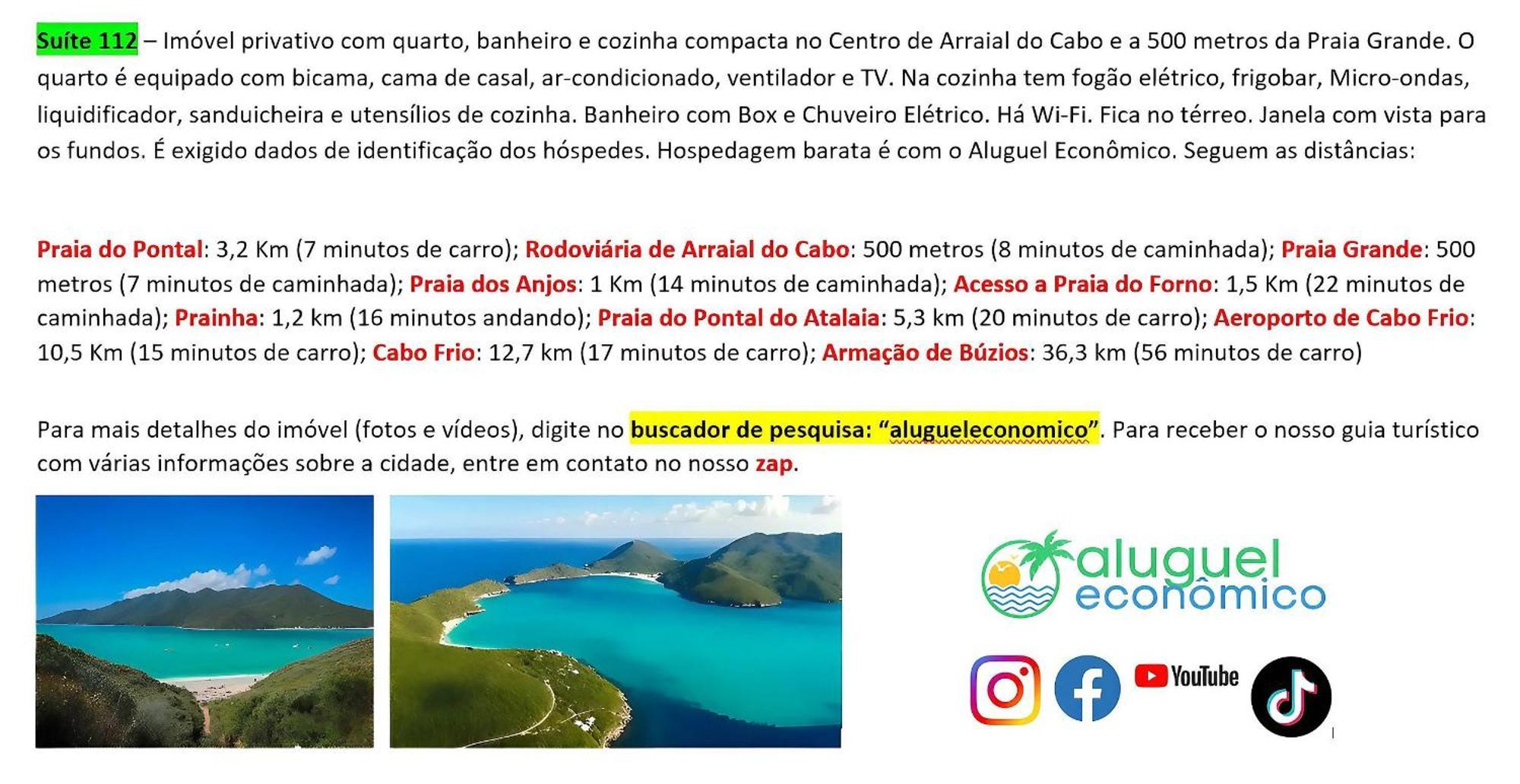 Apartamento Arraial do Cabo - Brisas do Farol - Aluguel Economico Exterior foto