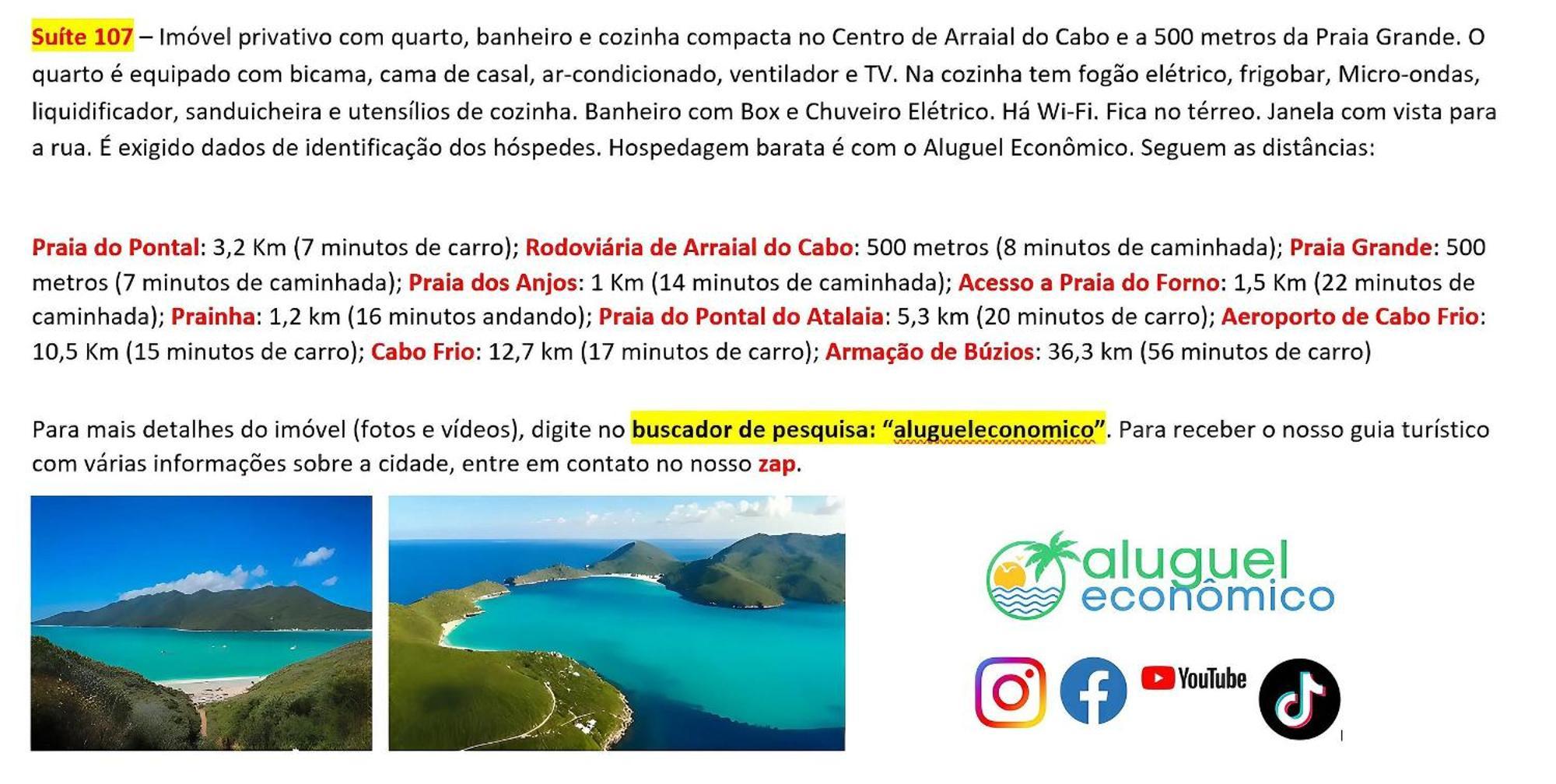 Apartamento Arraial do Cabo - Brisas do Farol - Aluguel Economico Exterior foto