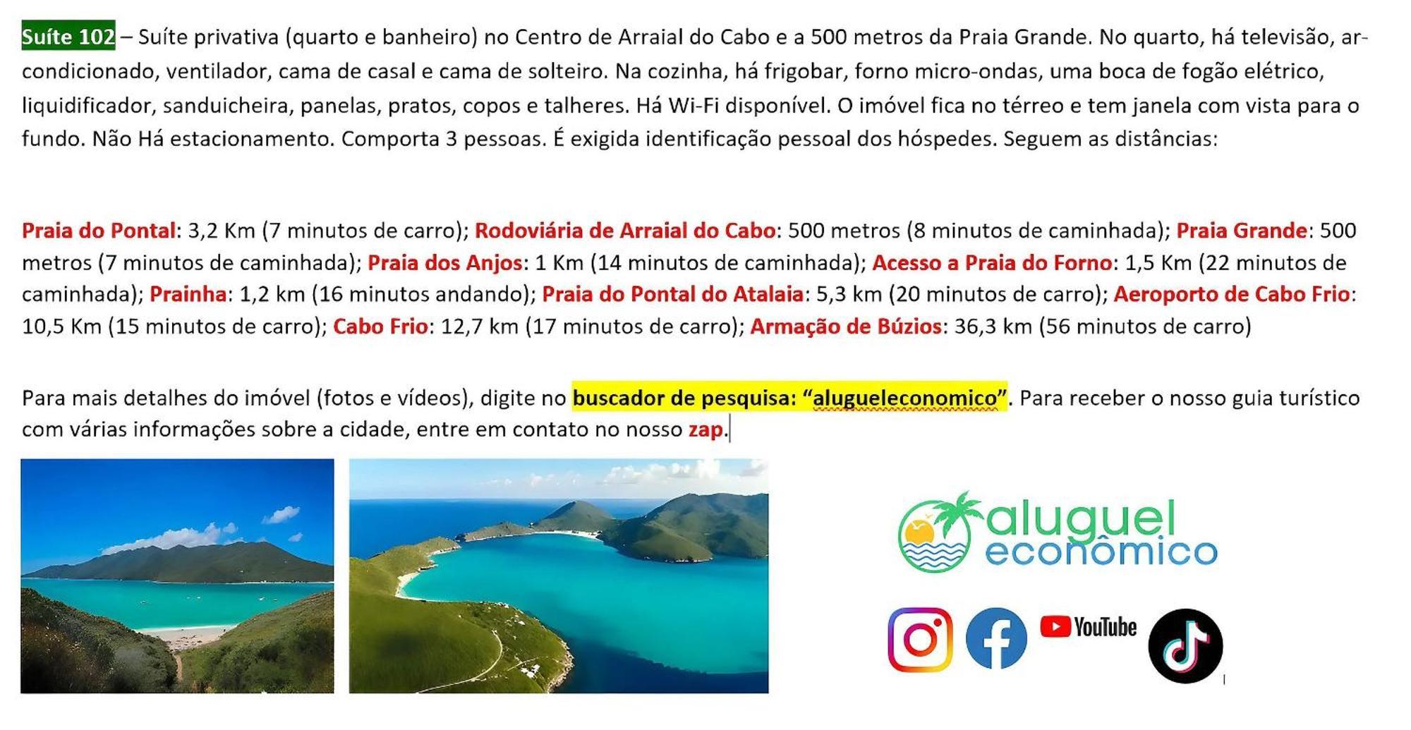 Apartamento Arraial do Cabo - Brisas do Farol - Aluguel Economico Exterior foto